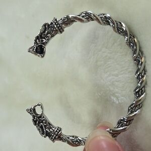 Double Headed Dragon Cuff Bracelet Norwegian Celtic